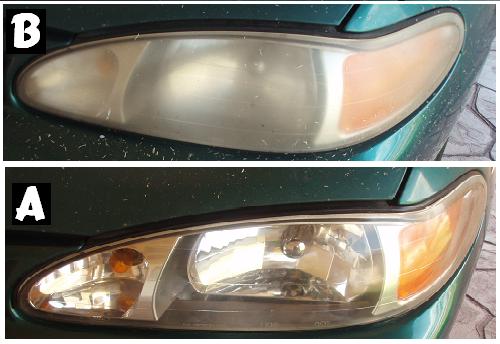 Before & After Headlight Restoration Mercury Tracer